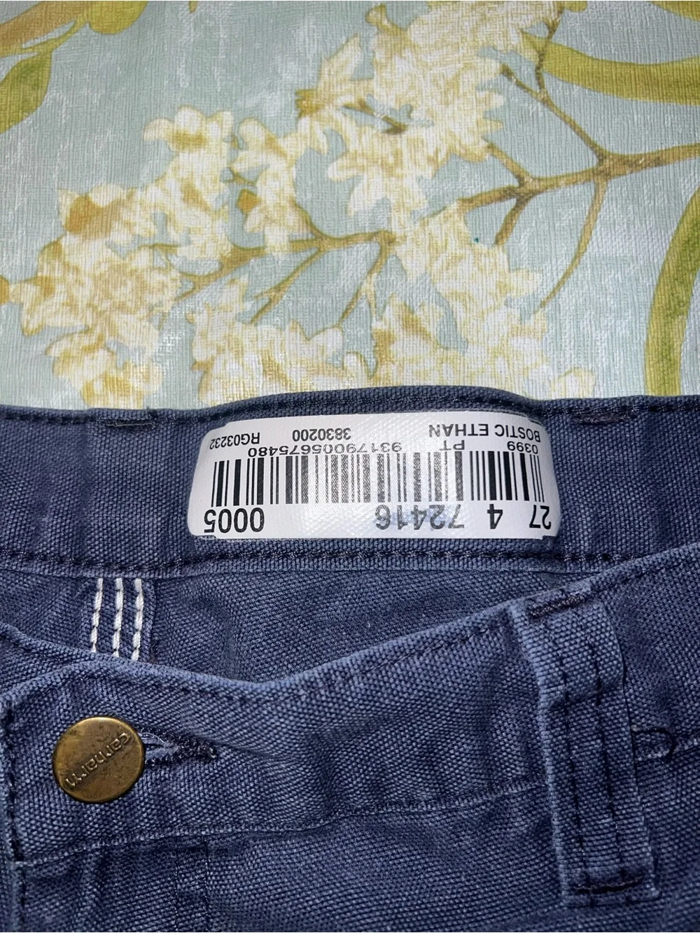 Men's Carhartt Navy Pants - Classic Straight Fit